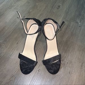 Size 8 Black Velvet Strappy heels